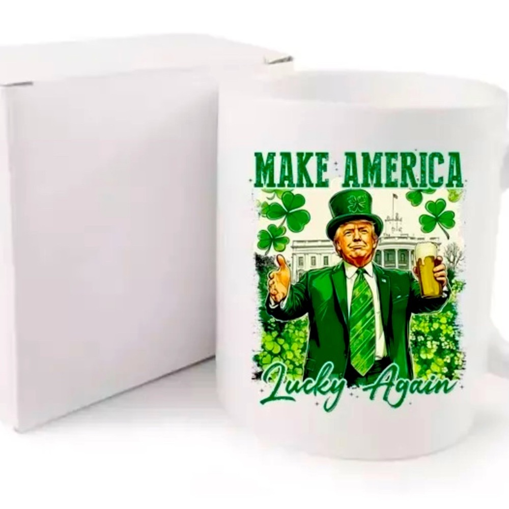 St Patrick’s Day Trump Mug Handmade